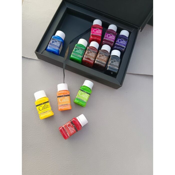 Art Club Calligraphy Drawing Inks 50ML 12Pcs Pack With Qalam