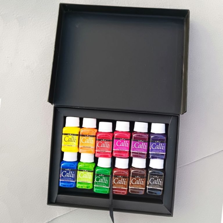 Art Club Calligraphy Drawing Inks 50ML 12Pcs Pack With Qalam