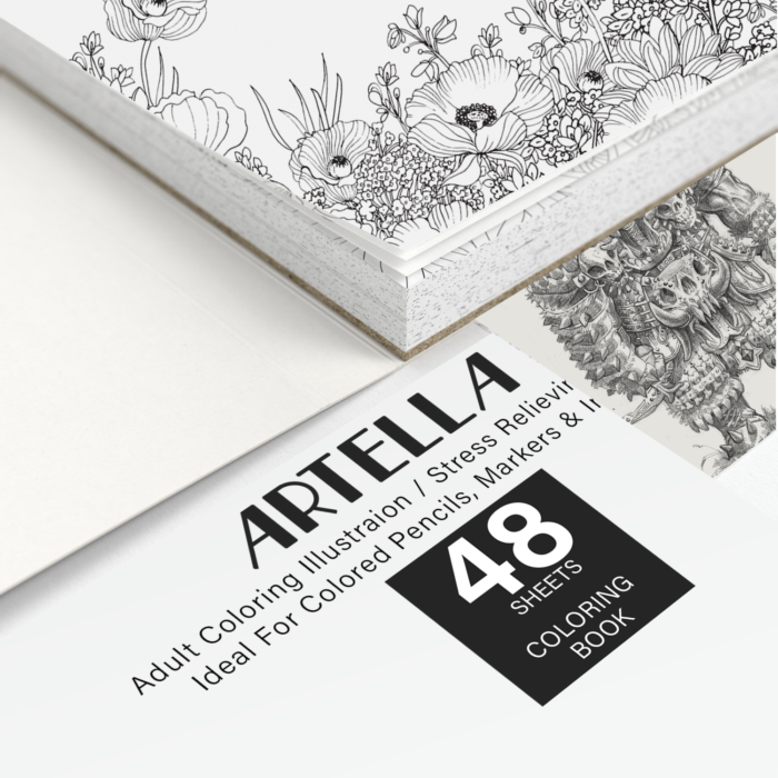 Artella Adult Coloring Book with 48 Art Design