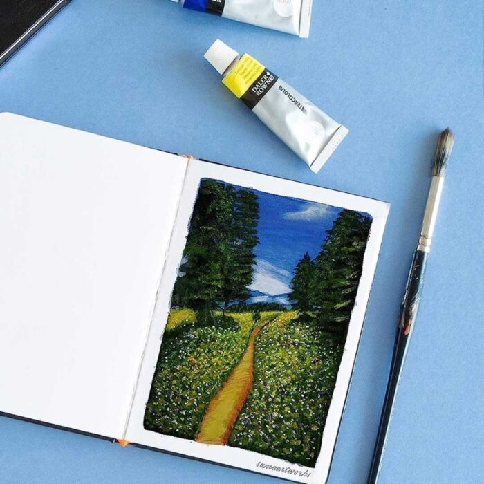 Artella Mix Media Sketchbook A6 Size 250gsm 32 Sheets For Acrylic Oil & Watercolor