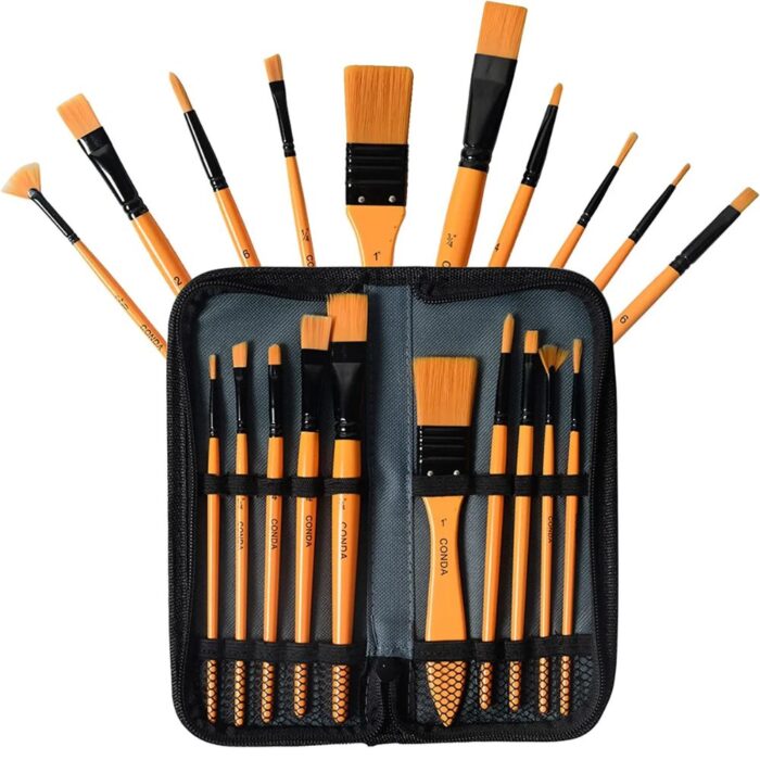 Artist Paint Brush Set of 10Pcs With Carrying Case