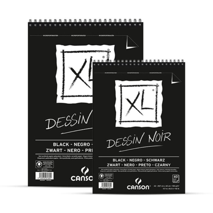 Canson XL Black Paper Sketch Pad 40 Sheet 150Gsm