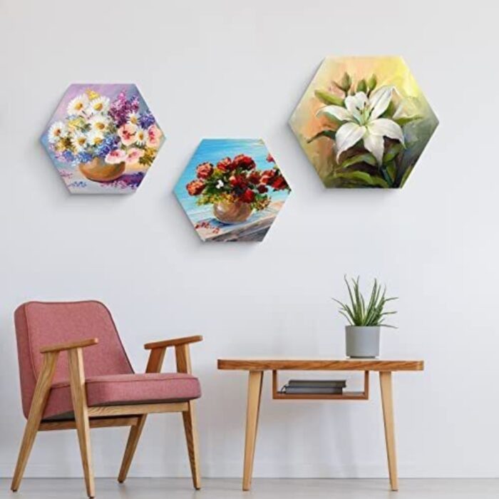 Canvas Board Hexagon Shape ( Approx Sizes )