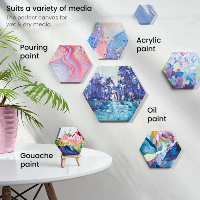 Canvas Board Hexagon Shape ( Approx Sizes )