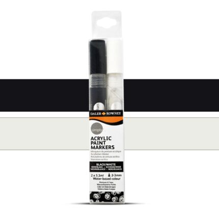 Daler Rowney Acrylic Paint Markers Black & White Pack of 2