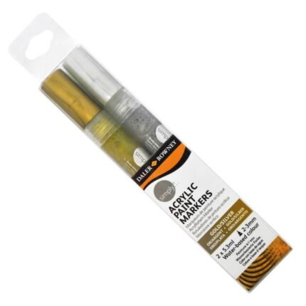 Daler Rowney Acrylic Paint Markers Gold & Silver Pack Of 2