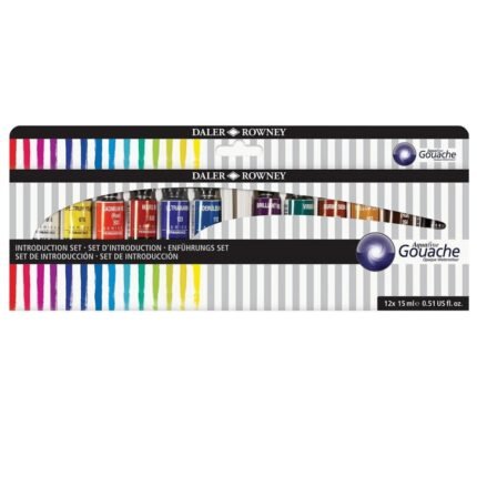 Daler Rowney Aquafine Gouache Color Starter Paint Pack of 12 15ml