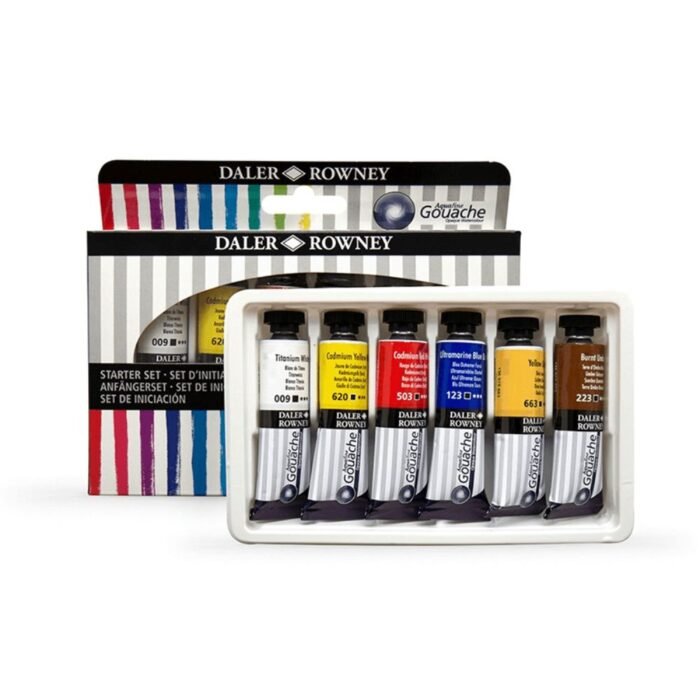 Daler Rowney Aquafine Gouache Starter Paint Set of 6