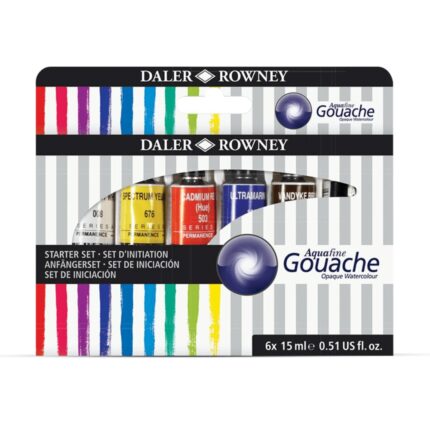 Daler Rowney Aquafine Gouache Starter Paint Set of 6