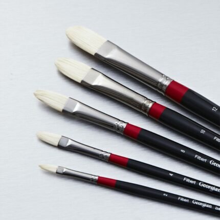 Daler Rowney Georgian Oil Bristle Hairs Filbert Paint Brushes In Long Handle