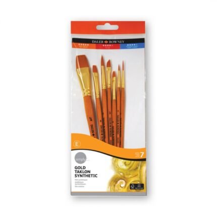 Daler Rowney Gold Taklon Synthetic Hair Brush Set Of 7 Pcs