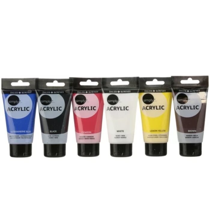 Daler Rowney Simply Acrylic Paint Pack of 6 75ml