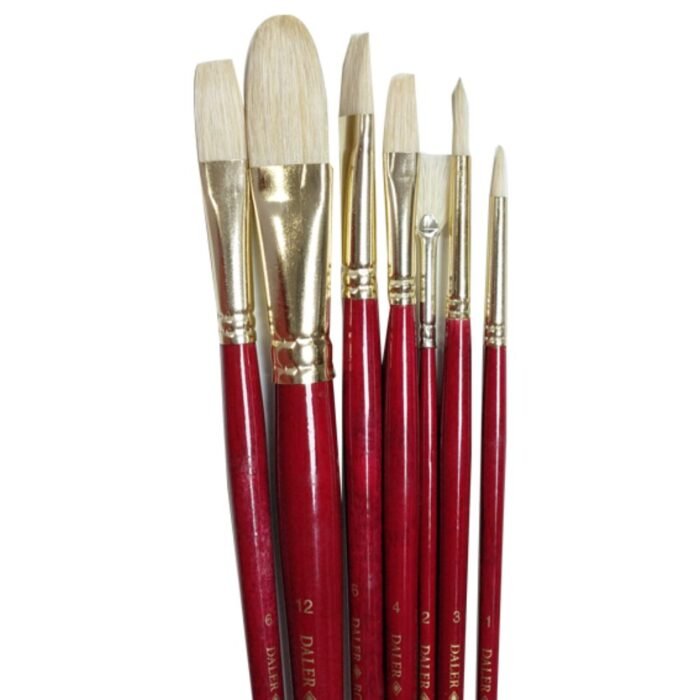 Daler Rowney Simply Brush Set of 7pcs Natural White Bristle Hairs