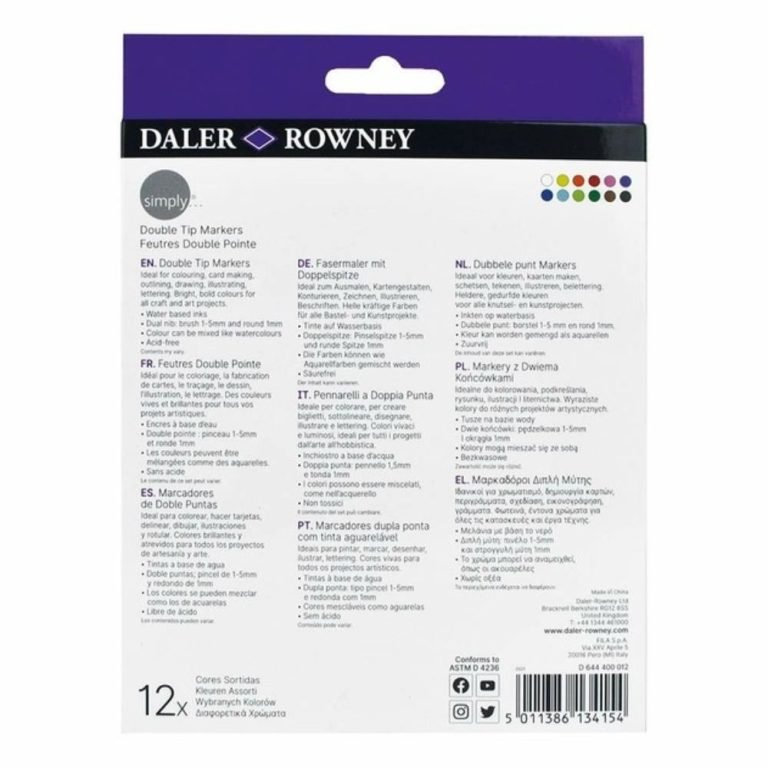 Daler-Rowney Simply Dual Tip Artist Markers (Pack of 12)