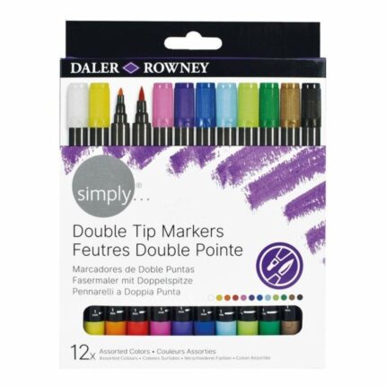 Daler-Rowney Simply Dual Tip Artist Markers (Pack of 12)