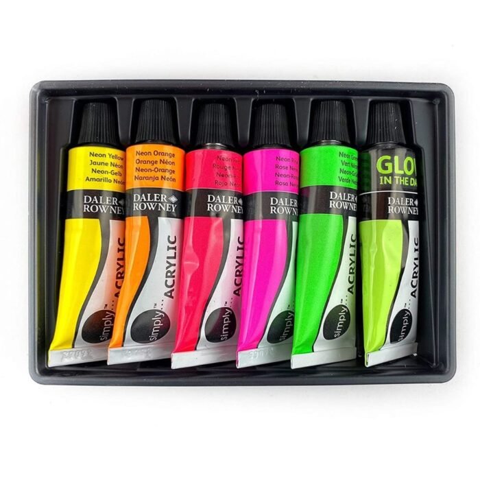 Daler Rowney Simply Neon Acrylic Paint Pack of 6