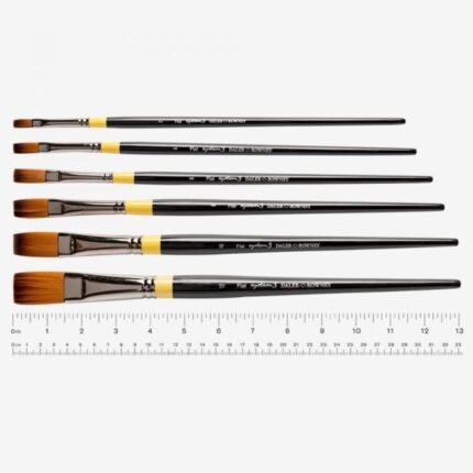 Daler Rowney System 3 Long Handle Flat Paint Brushes