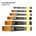 Daler Rowney System 3 Long Handle Flat Paint Brushes