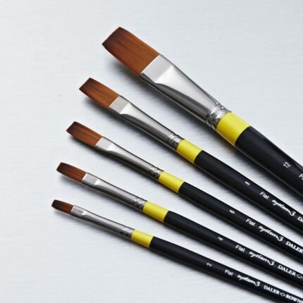 Daler Rowney System 3 Long Handle Flat Paint Brushes