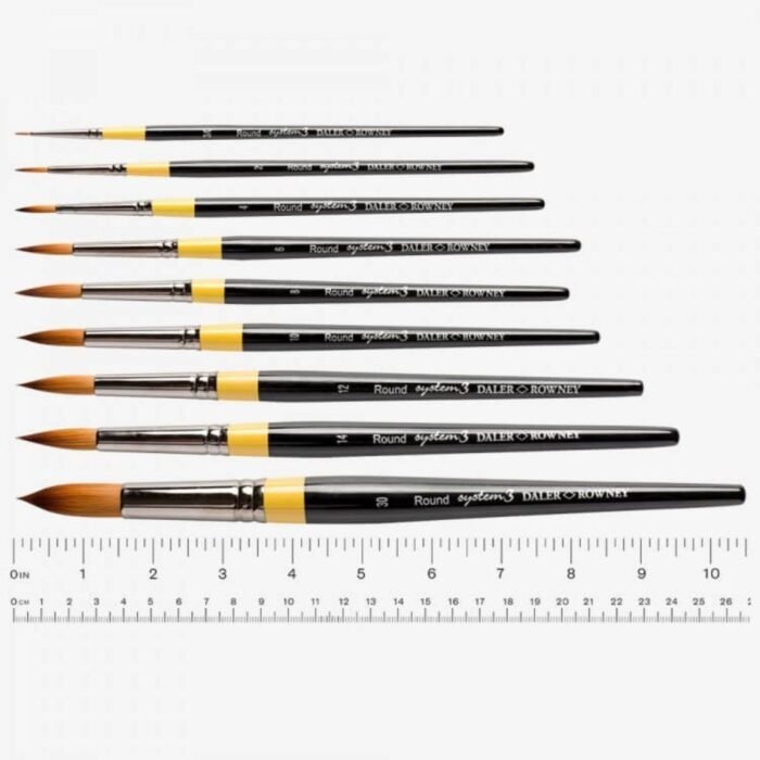 Daler Rowney System 3 Round Paint Brushes In Long Handle Series-45