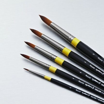 Daler Rowney System 3 Round Paint Brushes In Long Handle Series-45