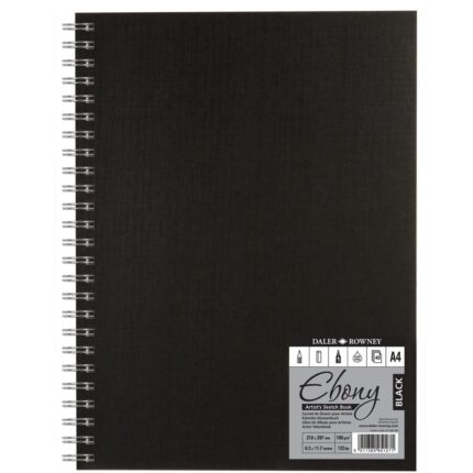 Daler Rowney ebony black paper spiral sketchbook