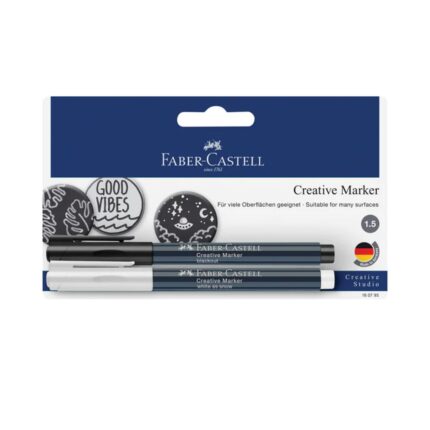 Faber Castell Creative Marker White as Snow Blackout Set of 2