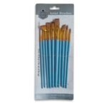 Fine Detail Mix Artist Brushes Set Of 10 Pcs