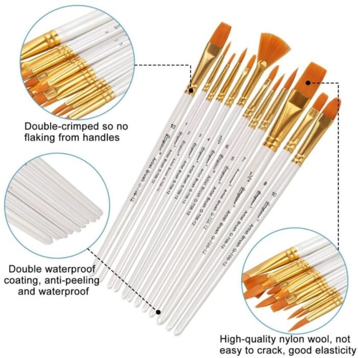 Giorgione Mix Paint Brush Set Of 12 Pcs