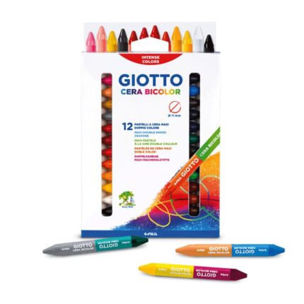 Giotto Cera Bicolor Crayons Set Pack of 12