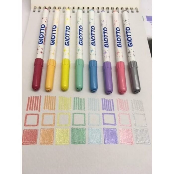 Giotto Turbo Glitter Color Markers Set Of 8 Pcs