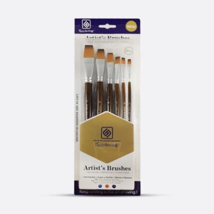 Keep Smiling Artist Bright Flat Brush Set Of 6