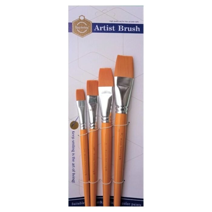 Keep Smiling Artist Flat Brush Set Of 4