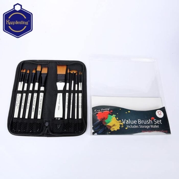 Keep Smiling Artist Value Paint Brush Set of 12 Pcs