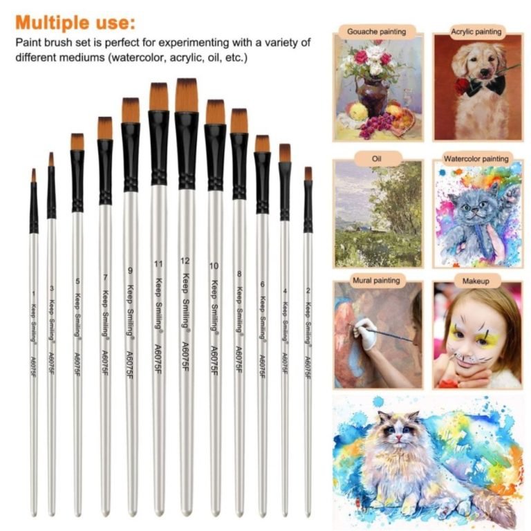 Keep Smiling Flat Brush Set Of 12 pcs