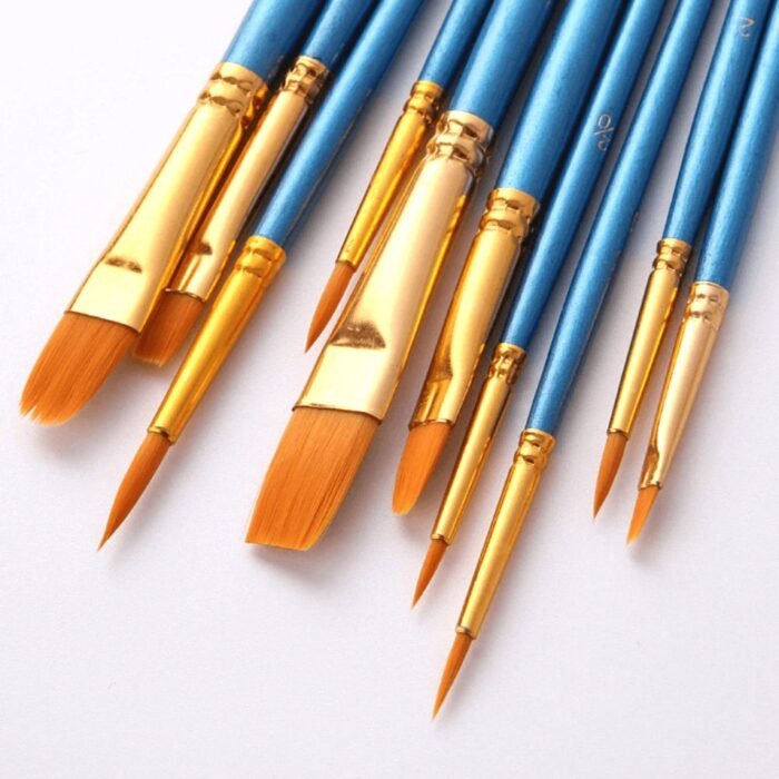 Keep Smiling Mix Artist Paint Brush Set Of 10 Pcs