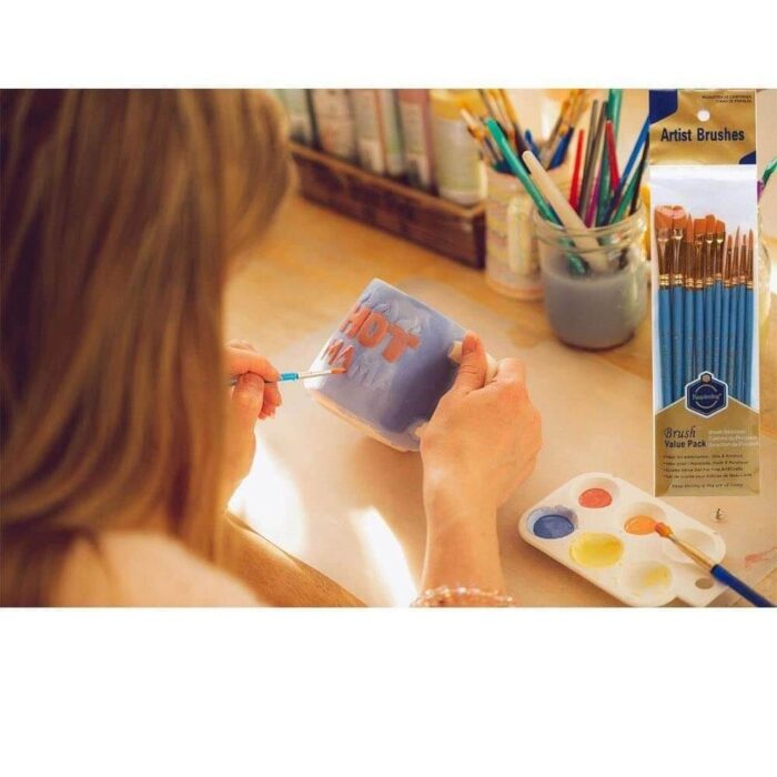 Keep Smiling Mix Artist Paint Brush Set Of 10 Pcs