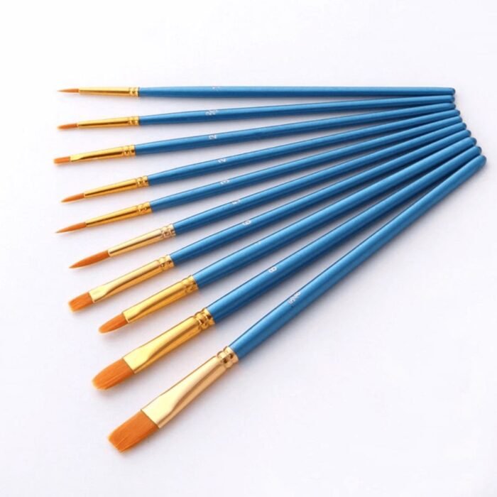 Keep Smiling Mix Artist Paint Brush Set Of 10 Pcs