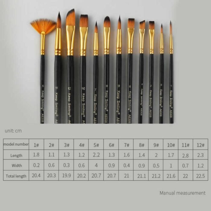 Keep Smiling Mix Artist Paint Brush Set Of 12