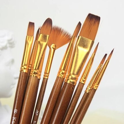 Keep Smiling Nylon Hair Multifunctional Paint Brushes Set of 10