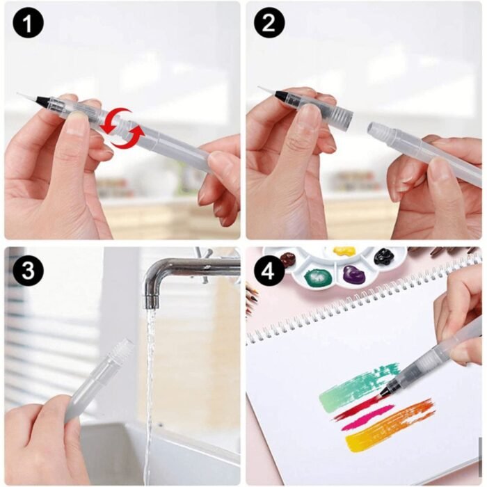 Keep Smiling Water Brush Pen Set Of 3 Pcs