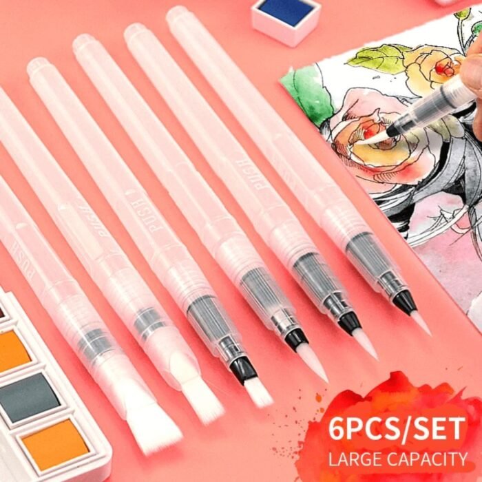 Keep Smiling Water Brush Pen Set Of 6 Pcs