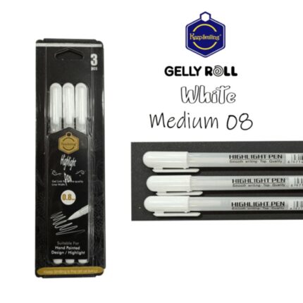 Keep Smiling White Gel Pen Set Of 3