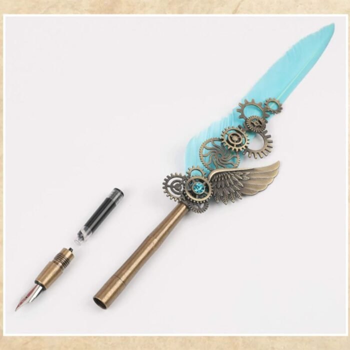 Luxury Vintage Calligraphy Feather Dip Pen Retro Set