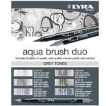 Lyra Aqua Dual Side Gray Tone Brush Marker Set Of 6