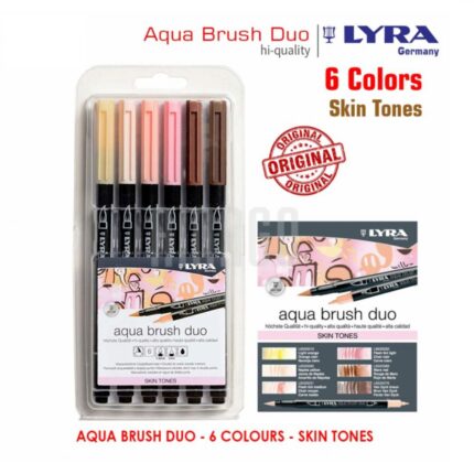 Lyra Aqua Skin Tone Dual Head Brush Marker Set Of 6