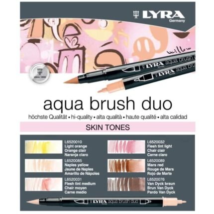 Lyra Aqua Skin Tone Dual Head Brush Marker Set Of 6