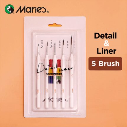 Maries Detail Liner Brush For Painting Set of 5
