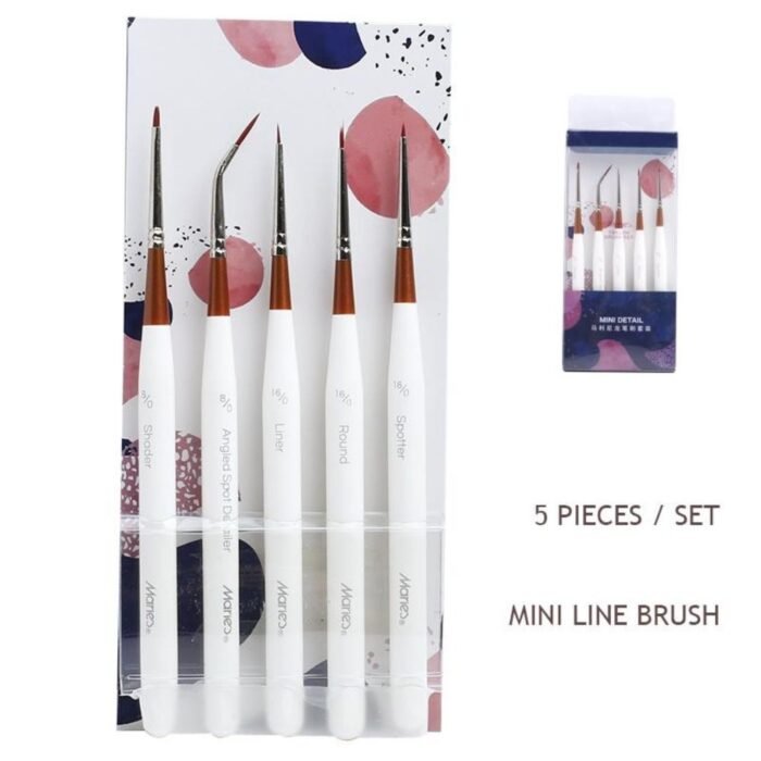 Maries Mini Nylon Fine Line Paint Brush 5 Pcs Set