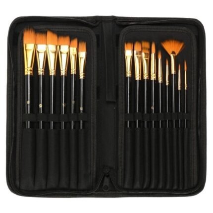 Mix Paint Brush Set With Holder 12 Piece